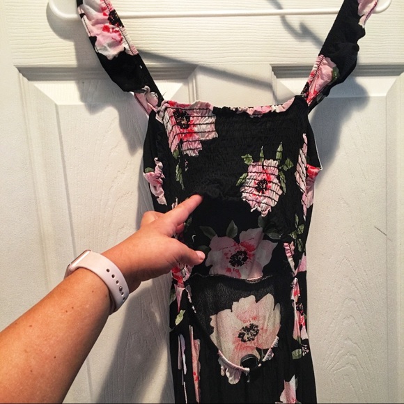 Floral Open Back cutout Maxi - Picture 5 of 6